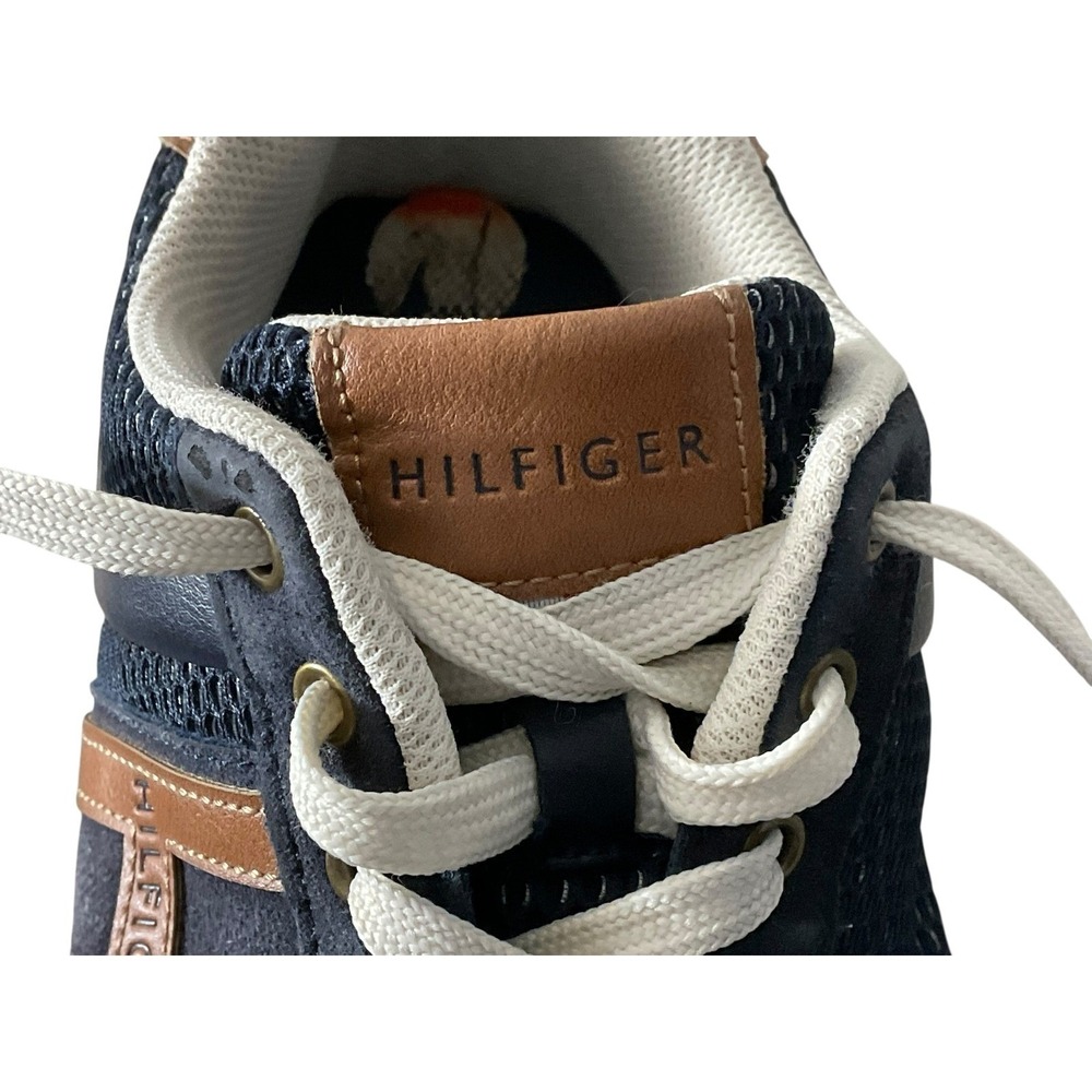 Tommy Hilfiger Mens Valen 2 Navy Blue Cognac Mesh Suede Sneakers TMVALEN2-M 9.5 - Picture 7 of 13